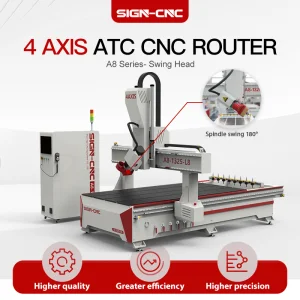 Large 3D 1325 2030 2040 4 Axis CNC Router for Wood Foam Sculpture Making Engraving Carving Cutting Woodworking Machinery