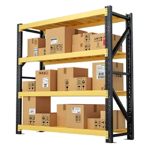 Industrial Yellow and Black Metal Storage Racks