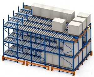 Heavy Duty Gravity Flow Pallet Rack System