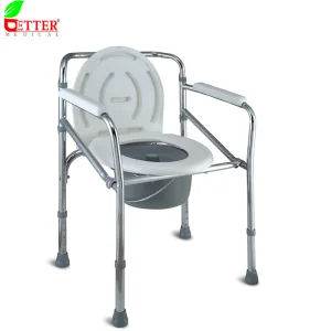 Chrome Steel Folding Commode