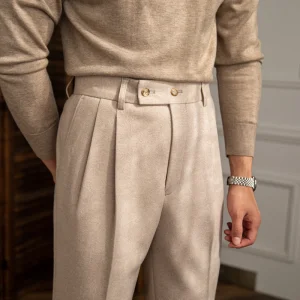 Men's Slim Customized High-waisted Gentleman Elegant and Comfortable Tapered Men's Chinos Pant