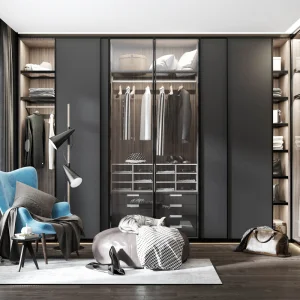 Latest Bedroom Furniture Designs Clothes Closet with Accessories Wardrobe Collection 3D Interior Design Villa