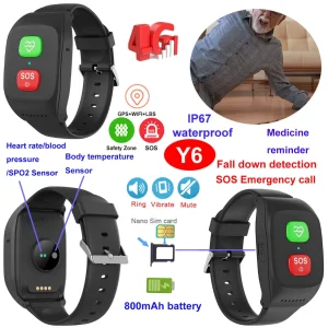 4G IP67 waterproof senior healthcare Alzheimer's patients GPS device with live map Geo-fence alerts Y6