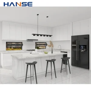 Modern Gloss MDF Wooden Fitted Kitchen Cabinets Furniture Designs Customized High Glossy Blue Acrylic Kitchen Cabinet