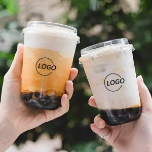 Cundao Custom Logo Printed U Shape PET Disposable Cups