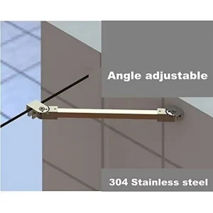 800mm Chrome Stainless Steel Frameless Shower Door Fixed Panel Wall-to-Glass Support Bar for 1/4" to 3/8" Thick Glass