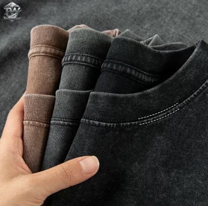 Custom Logo Vintage Acid Washed T Shirts Men Distressed Heavyweight Cotton Blank Oversized Tshirt 100% Cotton for Men's T-shirt