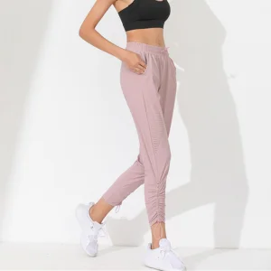 8801 Spring and Autumn Sports Wear Women′ S Loose Beam Running Fitness Closure Pants Quick Drying High Waist Yoga Joggers