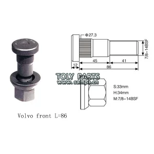 High Quality Auto Parts Wheel Hub Bolts Set for Trailer Track Parts