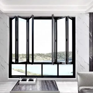 AS2047 White Color Folding Aluminum Alloy Horizontal Opening Soundproof Window for Villa Hotel Kitchen-Modern Design