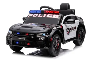 12V Ride on Car, Licensed Dodge Charger Electric Cop Car for Kids, Battery Powered Ride on Truck Vehicle for Boys Girls