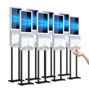 Android Digital Signage with Auto Hand Sanitizer Dispenser and Printer