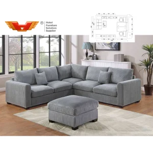 Factory Price Custom Modular Hotel Living Room Sleeper Corduroy Cloud Couch Sectional Modular Sofa