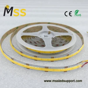 COB LED Strip CCT Tunable 2700K to 6500K 24K DC 608LEDs/M Two Color Adjustable White LED Light Strip Flip Chip Fcob LED Strip