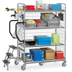 Industrial Warehouse Trolley with Ladder