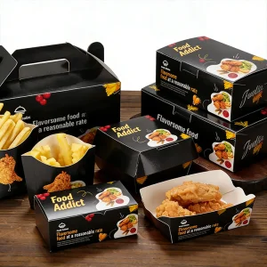 French Fries Chicken Burger Take Out Box