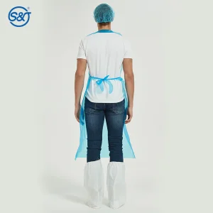 SJ Biodegradable Disposable Aprons 4Color Waterproof Cooking Restaurant Pe Aprons for Food Industry Painting Art