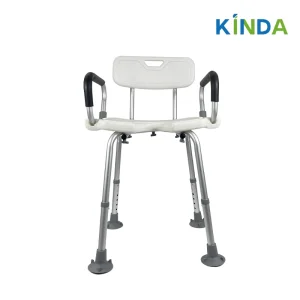 Cadeira de Chuveiro com Encosto Angulado e Braços Ajustável Ergonômica
