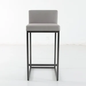 Jw Marriott Hotel Furniture Bar Stool with Upholstered Seat and Metal Base