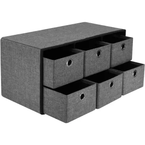 Folding Fabric Storage Ottoman