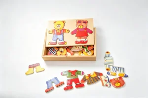 Brinquedo de quebra-cabeça de madeira sem tela Montessori
