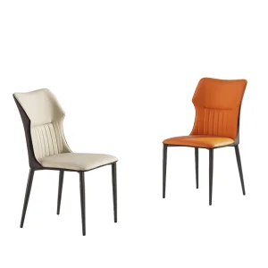 Scandinavian Luxury Modern Hotel Dining Chair with PU Leather Padded Seat and Stable Backrest