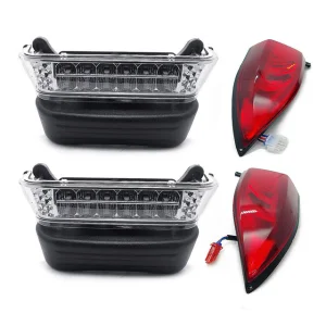 Deluxe Golf Cart LED Light Kit for Club Car Precedent 2004-up, with Headlight Taillight Turn Signals Switch Horn Brake Pad