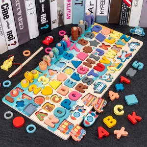 Montessori Wooden Activity Board 6 in 1
