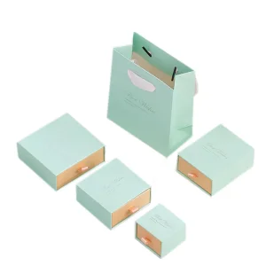 Custom Logo Cardboard Jewelry Gift Box Necklace Drawing Box Package Slide Drawer Paper Box with Black Foam for Jewelry Packaging