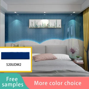 50X200mm Navy Blue Decorative Ceramic Subway Tiles Handcraft Wall Tile