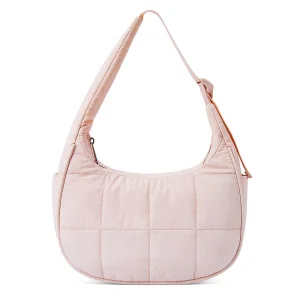 Wholesale Light Weight Casual Trendy Quilted Nylon Women's Crescent Dumpling Sling Bag Shoulder Hobo Bag