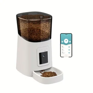 CE Large Capacity Automatic Cat &amp; Dog Feeder for Travel 5L Dry/Wet Food Container with App Alerts