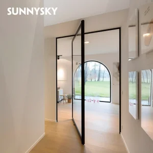 Black Frame Pivot Door