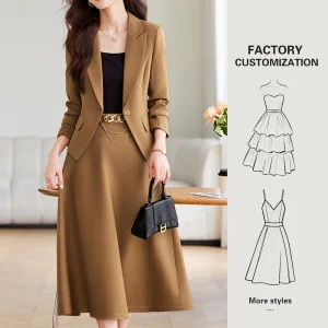 YFY Custom Professional Women Business Suit Set Formal Office Two Piece Suit Jacket Skirt Formal Installation Fashion Slim Fit