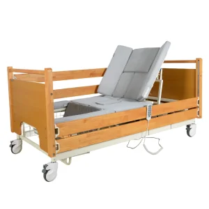 3-Function Wooden Nursing Bed Adjustable Backrest Seat Home Care or Hospital Use