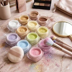 Custom No Logo Waterproof Translucent Matte Mineral Loose Powder Private Label Soft Focus Setting Powder for Dark Skin