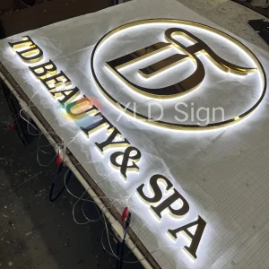 High-Quality Gold Metal Logo Sign for SPA Salon Manufacturer, Service