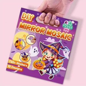 Fashion Kids Paper Toy Cute Halloween Theme Spark Creativity String and Decorate Mirror Mosaic DIY Craft Kit Set