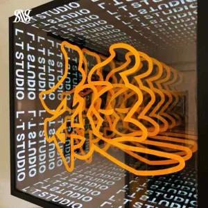 Deslumbrante 3D Espelho de Neon LED Acrílico para Uso Externo