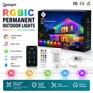 Premium Quality Permanent Outdoor Eave Lights System for Residential Architectural RGB Lighting DC24V/36V WS2811 App Control
