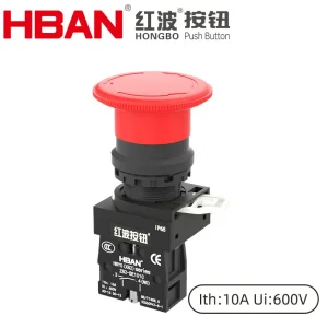 Hban 22mm Waterproof Emergency Stop Button Plastic for Machinery and Equipment