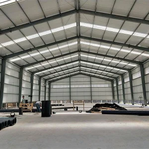 SANJUYUAN Large Multiple-Span Prefabricated Light Steel Structure Insulated Warehouse Welded Roof Wall GB Standard Model