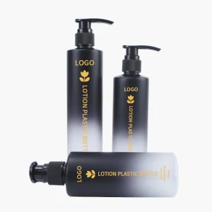 Unique 350ml 400ml 500ml Pet Gradient Frosted Colored Lotion Pump Lid Bottle New Design for Skin Care Cosmetic Plastic Bottle