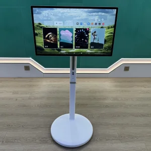 Smart Screen 24 32 Inches LCD Display Entertainment Home Movable Wireless White All-in-One Fitness Portable TV