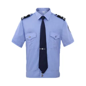 Camisa de seguridad transpirable con cintura ajustable, epaulettes duraderos, costuras reforzadas, uniforme de fácil cuidado, vestimenta de seguridad