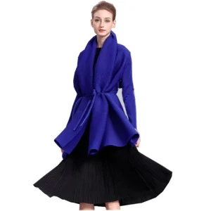 Plus Size Women's Elegant Pleated Coat