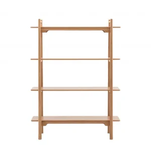 4-Tiers Estante de exhibición de madera de roble natural, soporte para plantas en la pared, estantería de esquina organizadora para sala de estar, oficina en casa, cocina