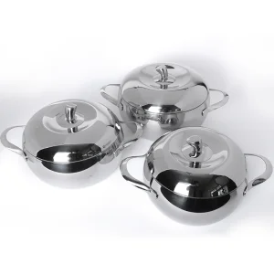 Hamburg Series Customized Apple Shape Tri-ply Stainless Steel Induction Steamer Set