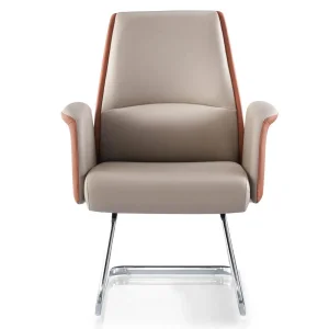 Sleek Boardroom Meeting Furniture Reception Leather Conference Office Chair with Armrest