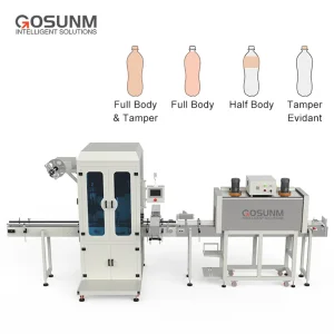 Gosunm Shrink Sleeve Machine Beer Can Shrink Sleeve Applicator Beverage Cup Oil PVC Bottle Automatic Shrink Sleeve Labeling Machine with Heat Tunnel